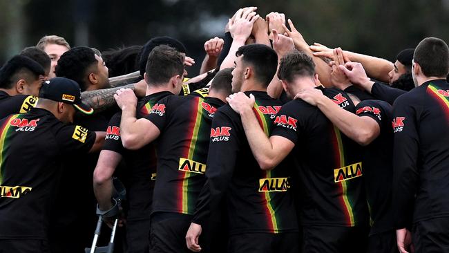 The Panthers train ahead of the 2021 NRL grand final (Photo by Bradley Kanaris/Getty Images)