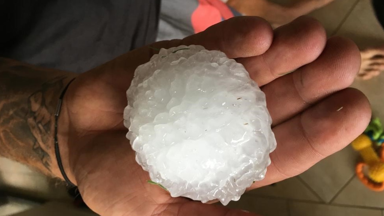 Massive hail fell across parts of Queensland’s south this week. Picture: Supplied