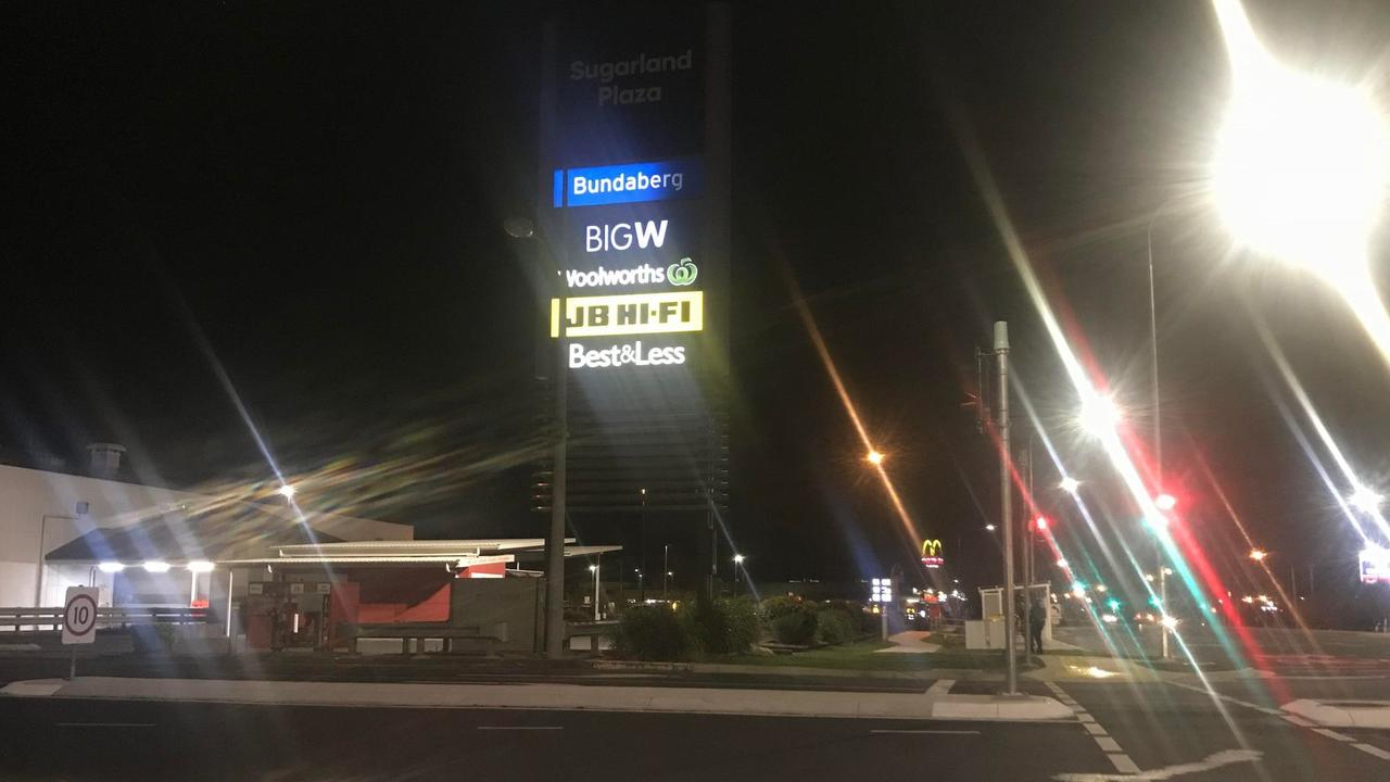 Sugarland Plaza on Tuesday night, shortly after the incident which has resulted in a man being charged with multiple offences.