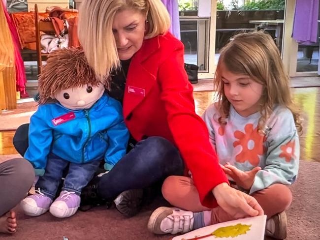 Lisa Wilson, a qualified and registered play and creative art therapist, and Jack the puppet are part of the Strong Minds in the Early Years program.