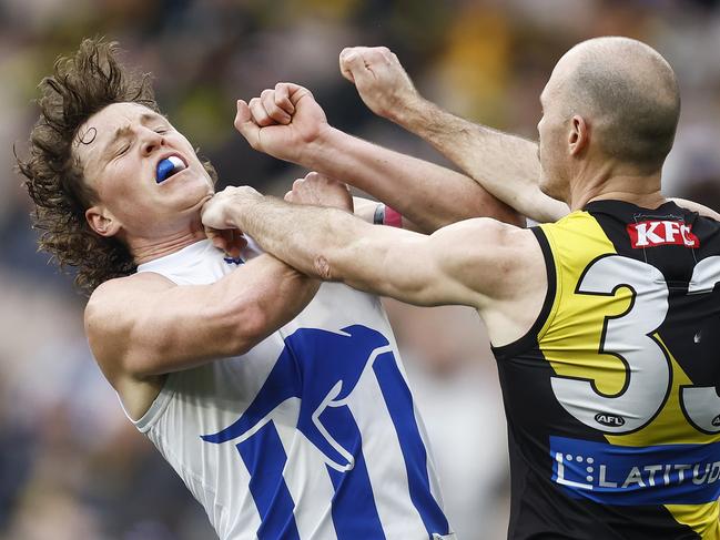 Nick Larkey kicked six goals against Richmond last year. Picture: Daniel Pockett/Getty Images