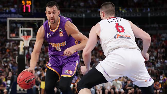 Pineau says Bogut was pretty pleased with himself when he dunked on AJ Ogilvy. Picture: Getty Images