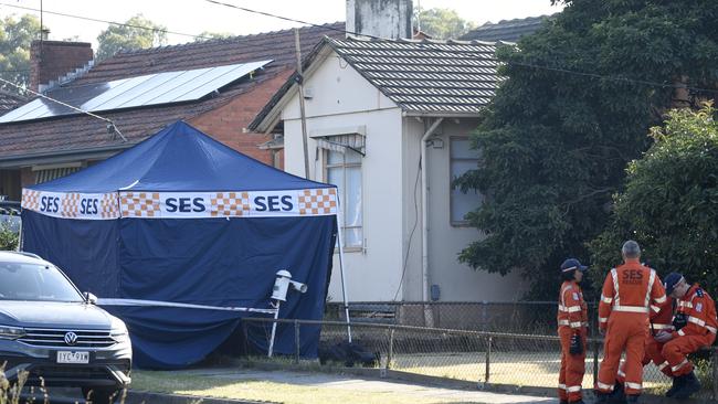 Emergency services at the scene on Albert Street where a man has fallen from a hot air balloon. Picture: NCA NewsWire / Andrew Henshaw