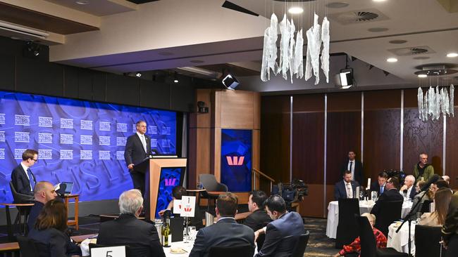 Israel’s ambassador to Australia, Amir Maimon, addresses the National Press Club in Canberra. Picture: NCA NewsWire / Martin Ollman