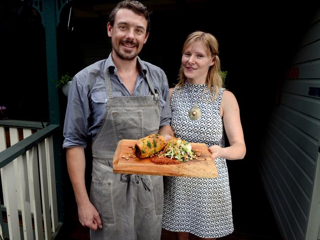 Matt James and Ashley Jones from the Eltham Valley Pantry. Picture: Cathy Adams/The Northern Star