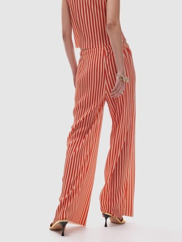 Stripe Crinkle Plisse Wide Leg Trousers. Picture: THE ICONIC.