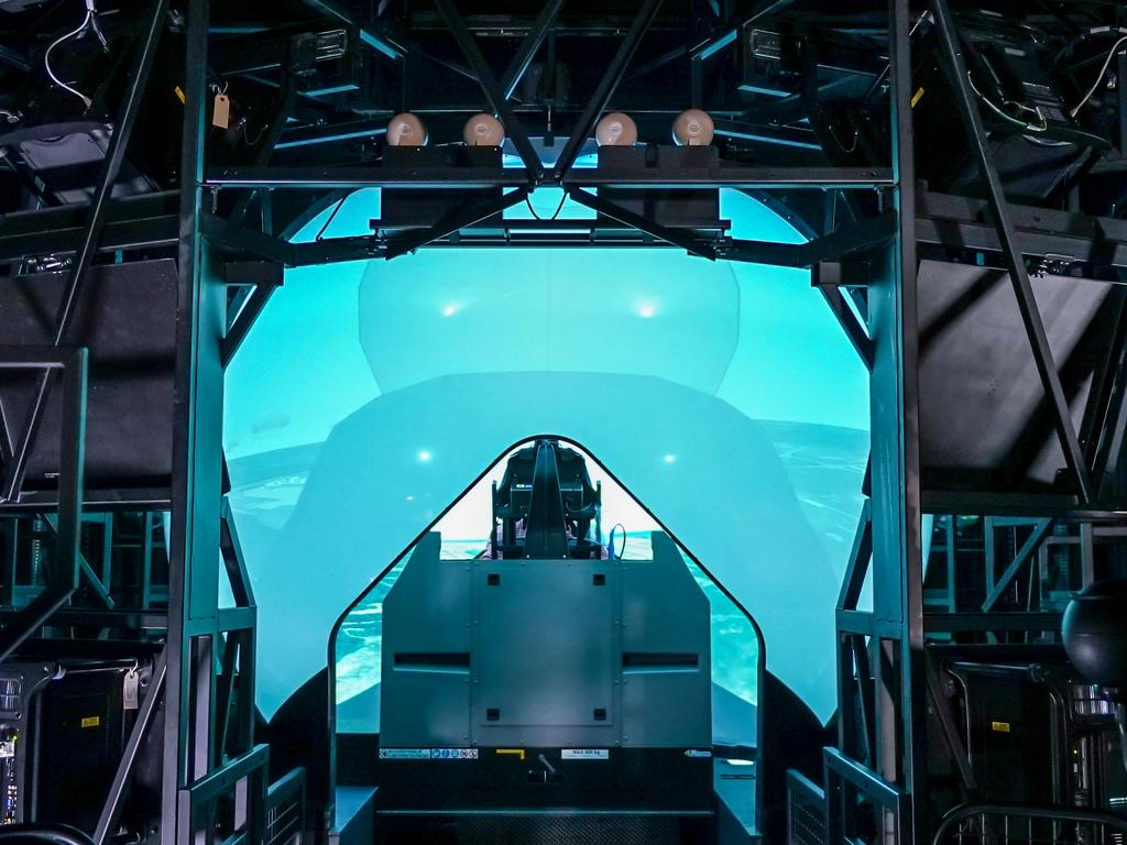 The advanced flight simulators that will be used to train F-35 pilots for six weeks before they get into the real thing. Picture: Lockheed Martin