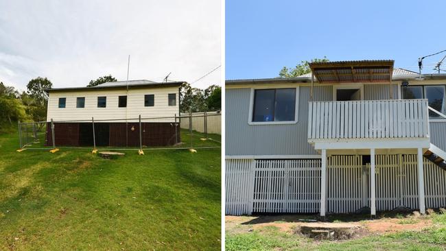 Troy King's home on Cunningham Lane, Mount Morgan before (left) and after (right).