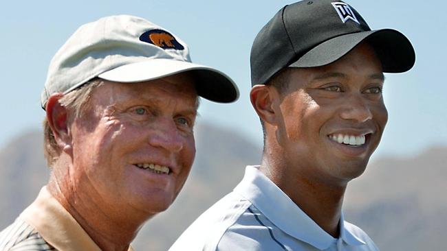 Tiger Woods with Jack Nicklaus in 2002.