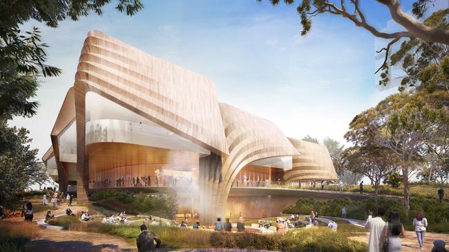 A render of the future $200m Tarrkarri Centre for First Nations Cultures. Picture: Lot Fourteen