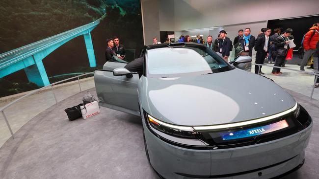 An Afeela electric sedan by Sony and Honda at CES 2024. (Photo by Ethan Miller / GETTY IMAGES NORTH AMERICA / Getty Images via AFP)