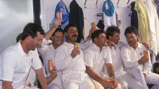 The Australian cricket team celebrate their win against England in the First Test in the Ashes series at Headingley. Picture: Adrian Murrell/Getty Images