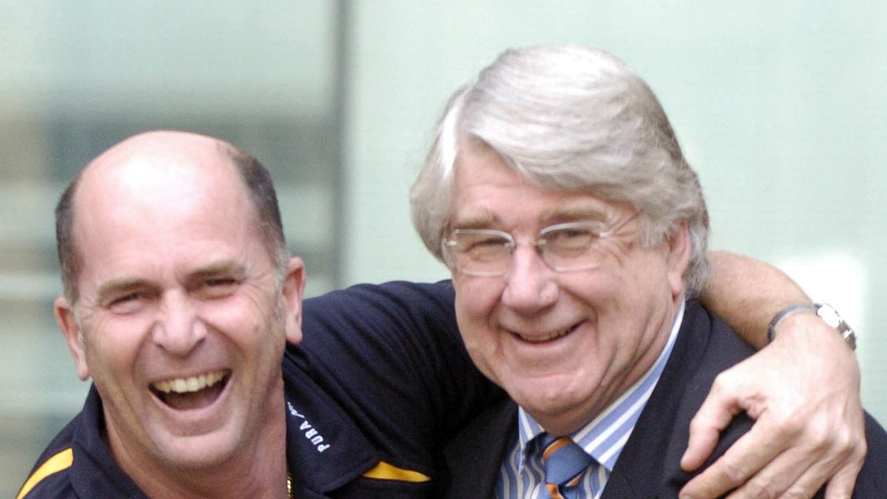 Then-Adelaide 36ers coach Phil Smyth with team owner Mal Hemmerling in 2006.