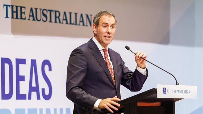 Treasurer Jim Chalmers gives an address at the Economic &amp; Social Outlook Conference in Melbourne on Thursday. Picture: Aaron Francis