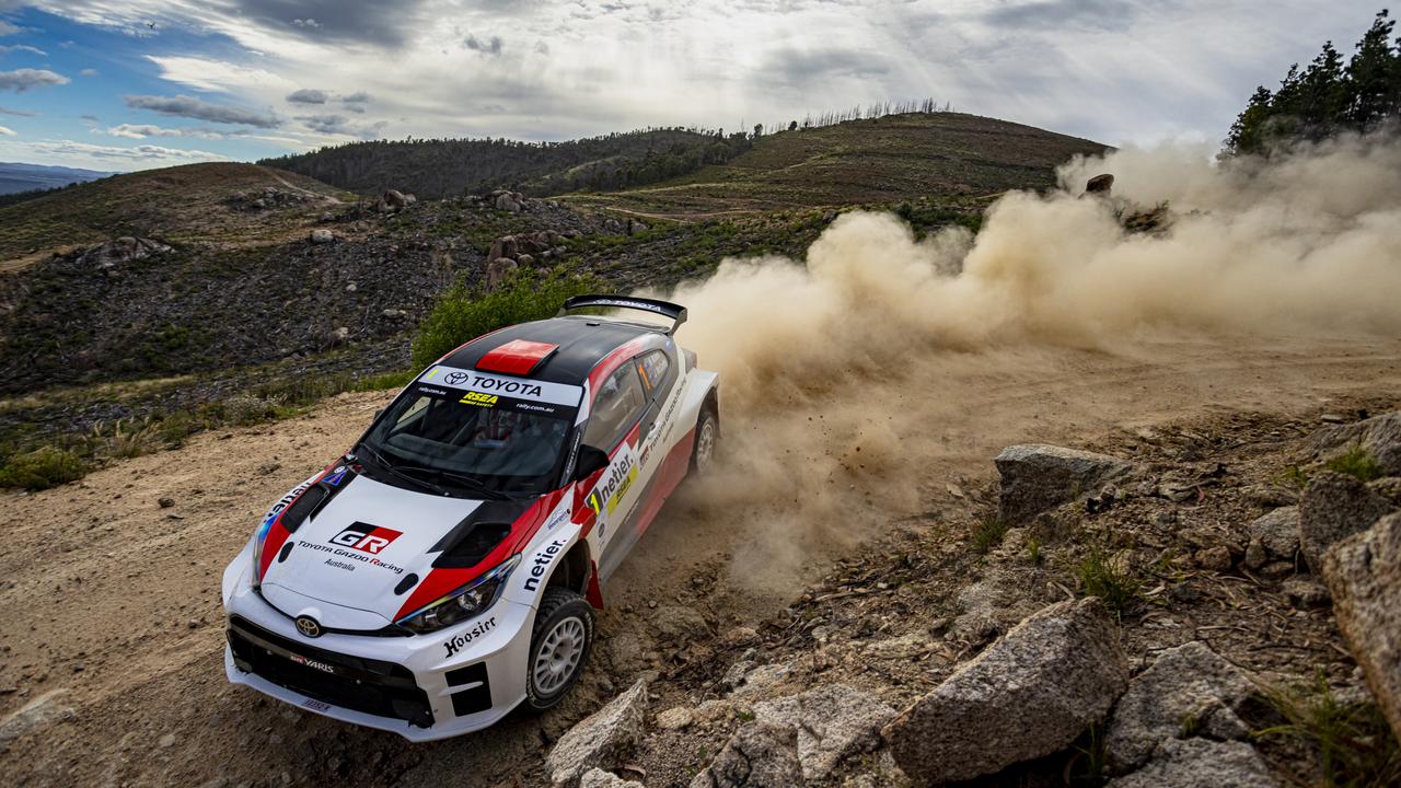 Harry Bates in action at the wheel of his Toyota Yaris rally car. Photo: Jack Martin Photography.