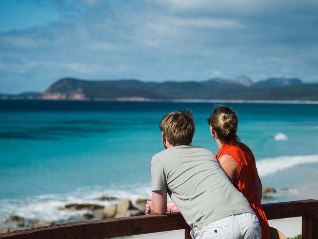 Friendly Beaches, Freycinet National Park. For TasWeekend summer edition. Picture: Stu GibsonThe Friendly Beaches form part of Freycinet National Park. Fishing, walking and surfing are popular in this area.