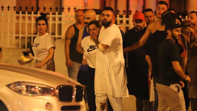 Nabil Maghnie’s children on the Epping scene of their father’s shooing in January 2020. Picture: Wayne Taylor