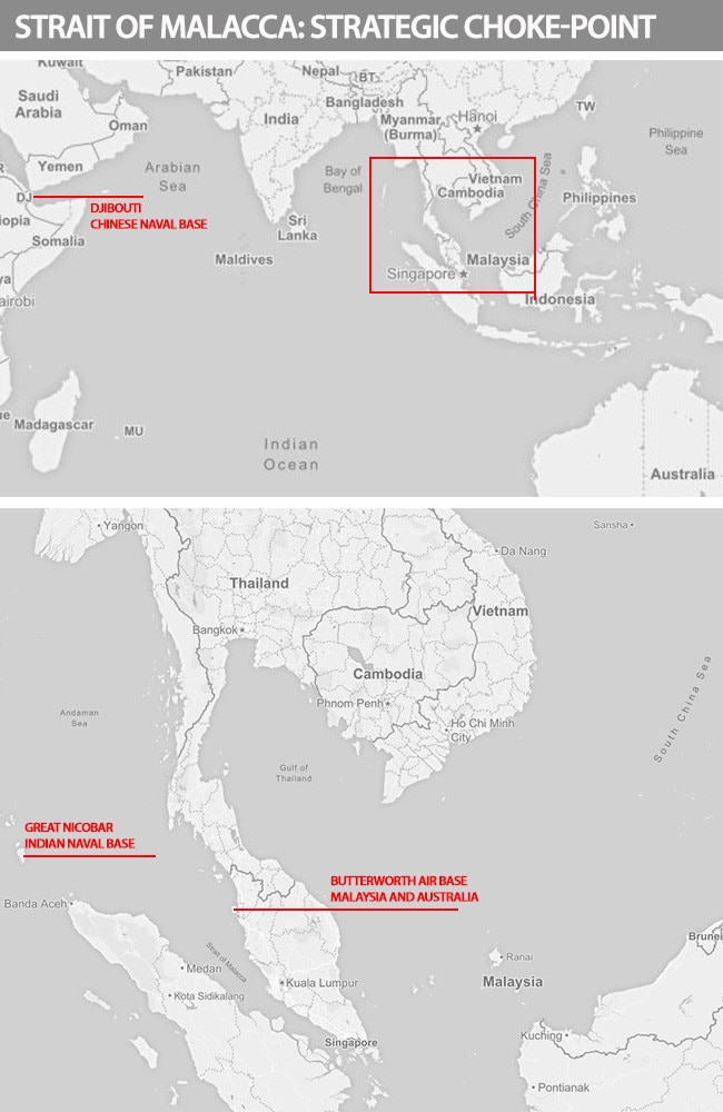 Narrow waters ... The Straight of Malacca between the South China Sea and the Andaman Sea is a vital arterial route for international shipping.