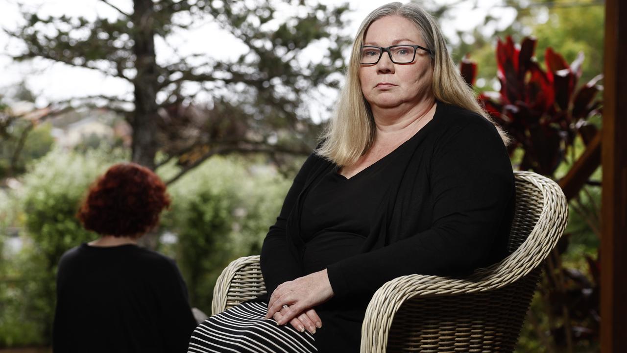 Mother Bronwyn with her child Alex*. They have spoken out against the bullying Alex* experienced at their local high school. Picture: Richard Dobson