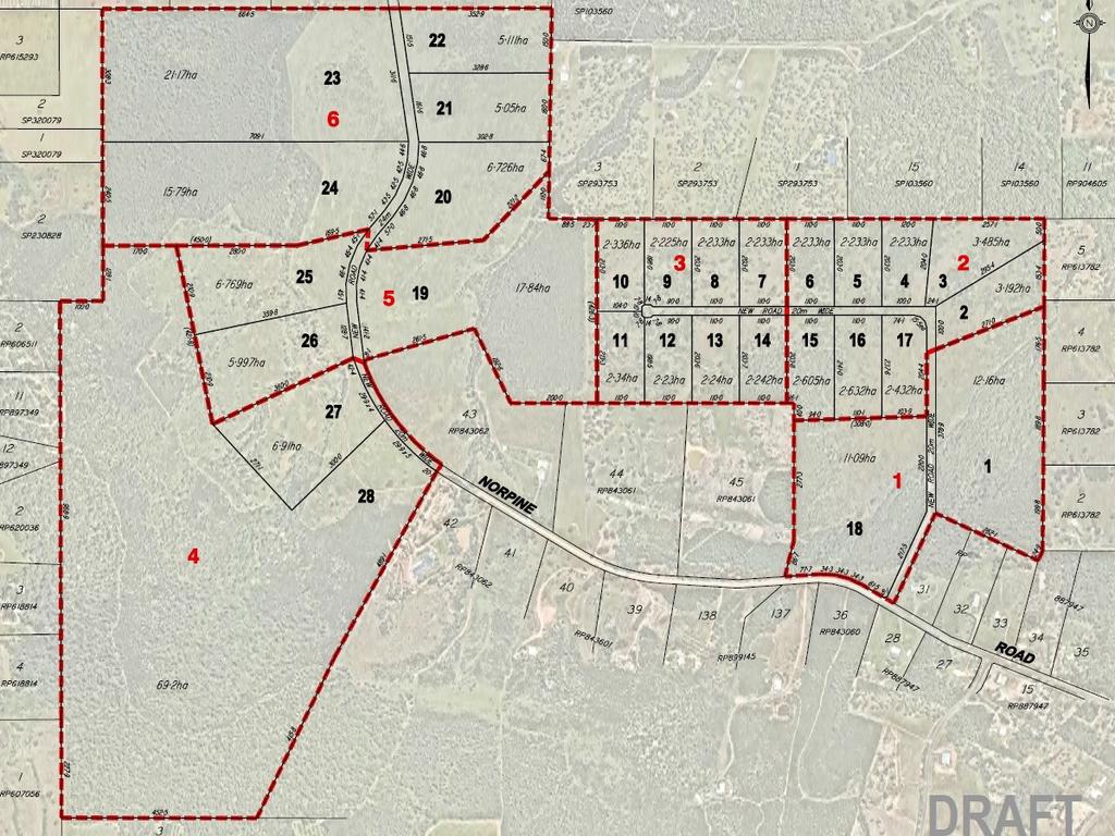 The subdivision plans for the 28 lots.