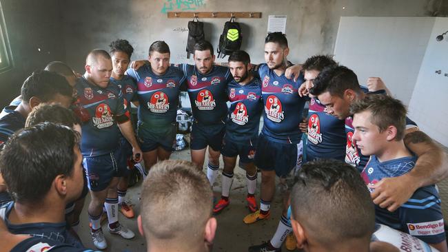 Ormeau Shearers players huddle up during 2019 season. Picture Glenn Hampson