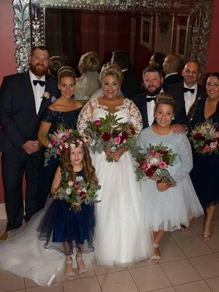 Amanda McMillan-Turnbull and family on her wedding day.