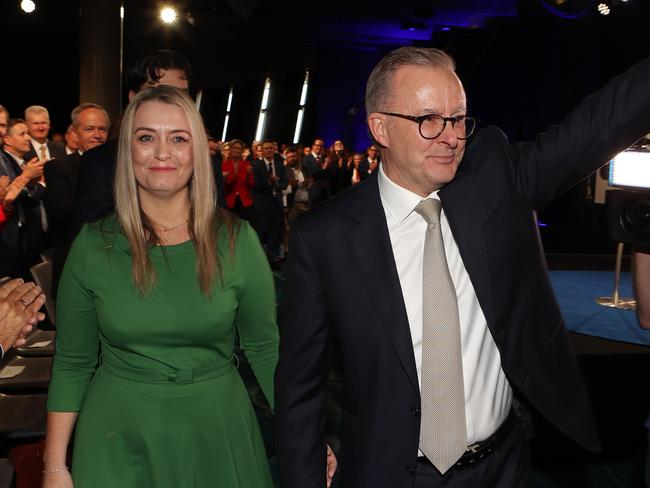 Anthony Albanese and partner Jodie Haydon. Picture: Liam Kidston.