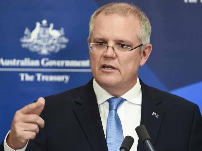 Treasurer Scott Morrison argues that driving business investment through the corporate tax cuts will boost wage growth. Picture: AAP