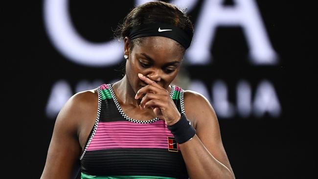 Sloane Stephens was knocked out of the Australian Open by Russian Anastasia Pavlyuchenkova. Picture: AFP