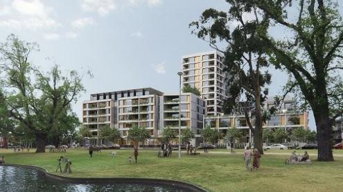 Artist's impression of a planned 14-storey apartment complex at 699 Park St, Brunswick, by developer JWLand. Pic: Supplied