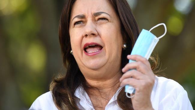 Prime Minister Scott Morrison has roasted Annastacia Palaszczuk’s government over the reopening of the state’s borders. Picture: Dan Peled/Getty Images