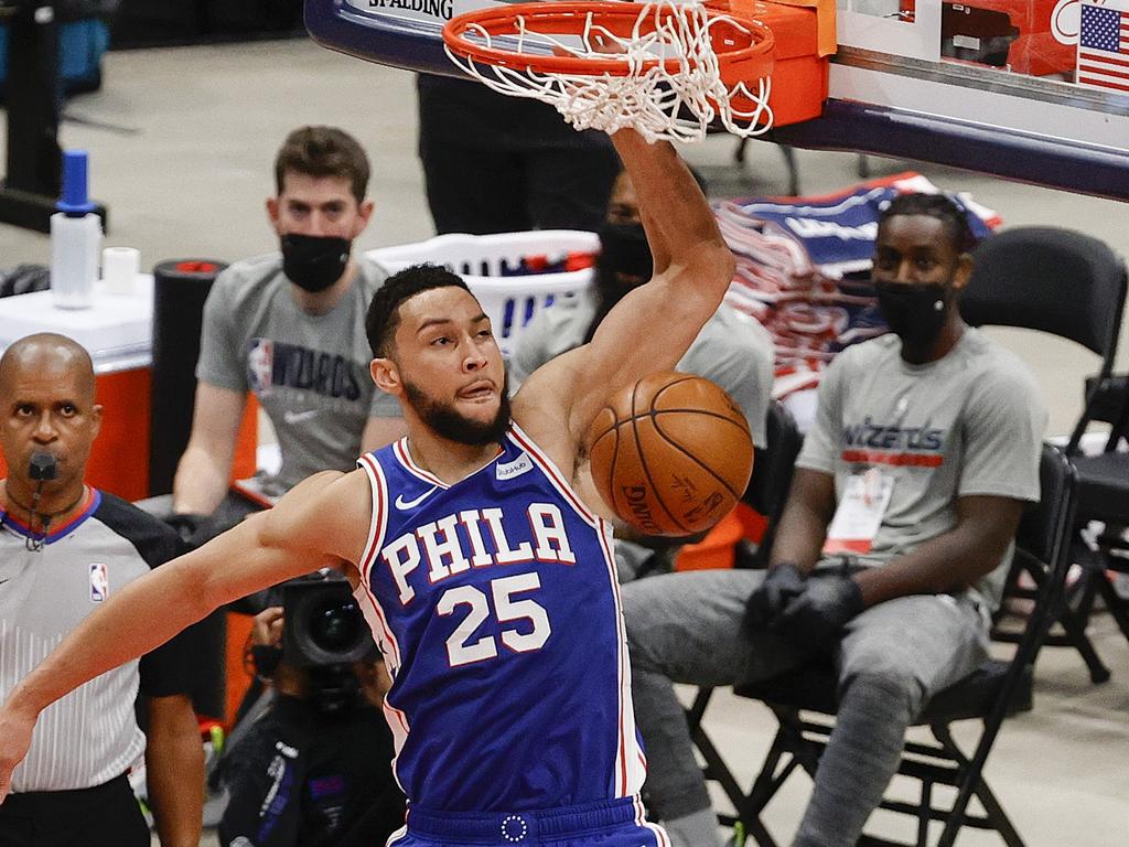 Ben Simmons is brilliant, but he needs to improve his free-throw shooting to become an even better player. Picture: Tim Nwachukwu/Getty Images/AFP.