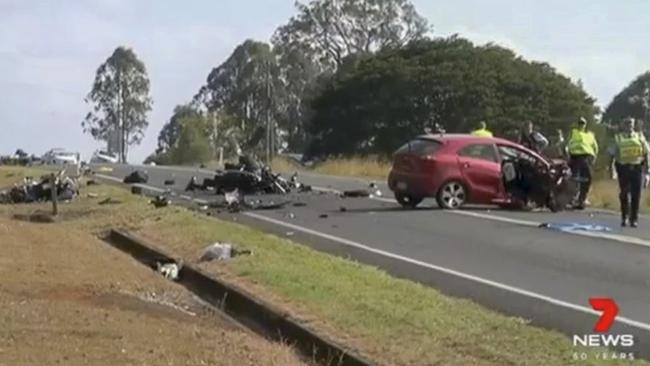 The scene of the crash near Kyogle. Picture: 7 News