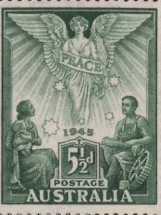 Dr Susanna Chamberlain likened the images to an Australian Peace Stamp in 1945.