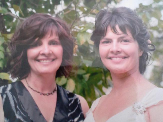 Caroline Lovell, 36, from Watsonia (right) on her wedding day with her mother, Jade Markiewicz. Mrs Lovell died following a botched home birth with her second child in January 2012. Two midwives Gaye Demanuele and Melody Bourne have been charged with negligent manslaughter over her death. Picture: Supplied