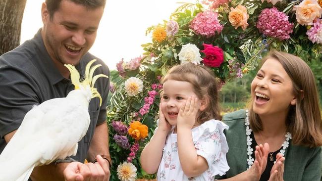 Parents Chandler Powell and Bindi Irwin pictured with their daughter Grace. Picture: Instagram