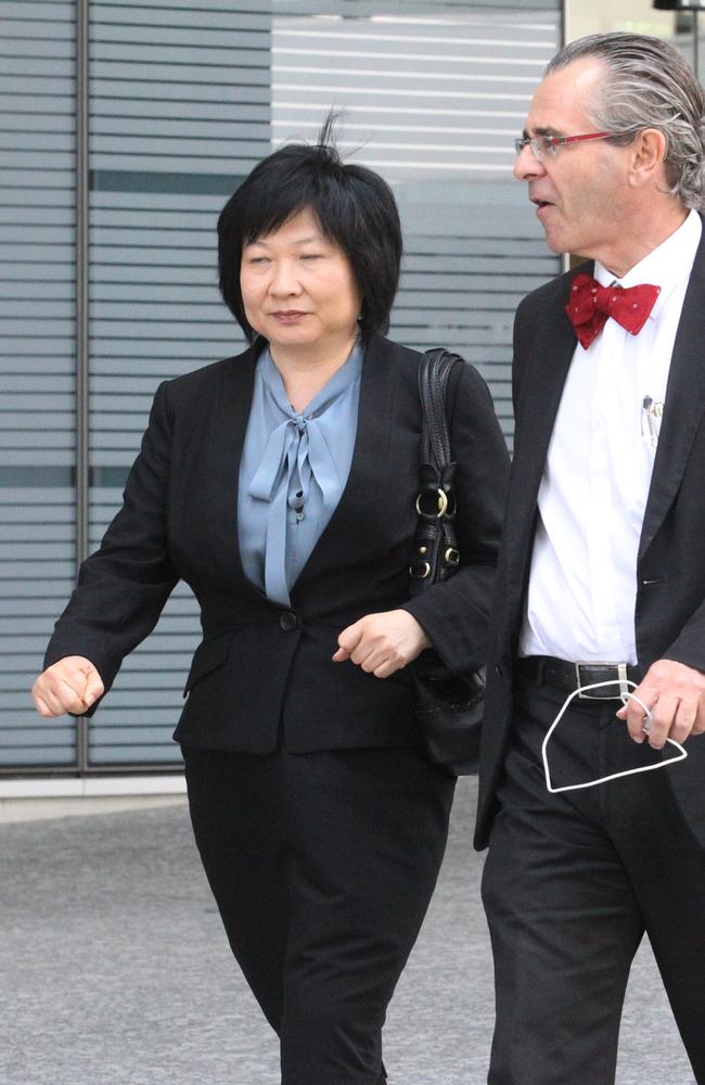 (Jane) Xiao Hong Darveniza with a legal representative at the contested will hearing of her husband Bojan Darveniza. Picture: Philip Norrish