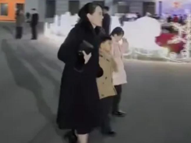 South Korea’s spy agency said Friday it was analysing rare state media footage showing the powerful sister of North Korean leader Kim Jong Un with two children -- saying they could be hers.