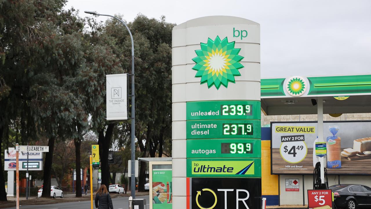 Petrol prices are now higher in some cities, like Adelaide pictured here, than they were before the Morrison government halved the fuel excise in March for six months. Picture: NCA NewsWire / David Mariuz