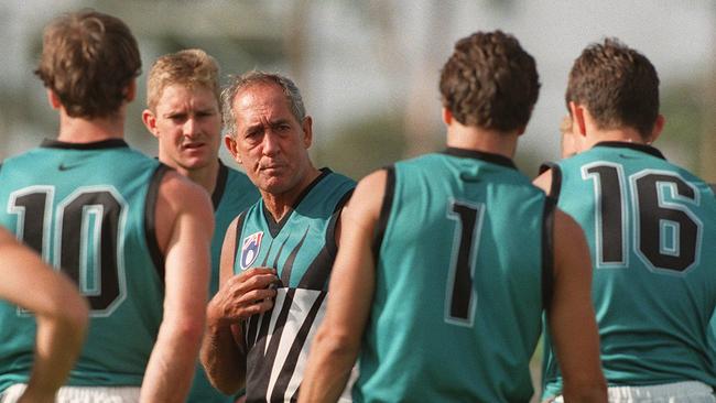 John Cahill coaching the Power at training in 1997.