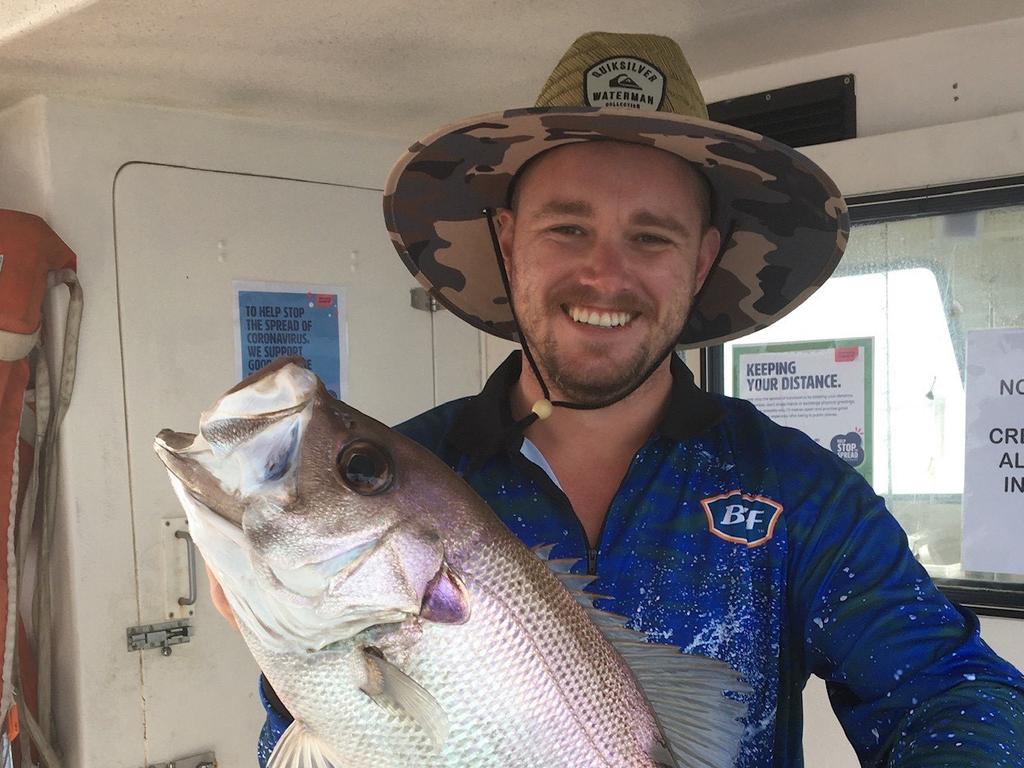 Eric with a great Pearl Perch caught on Reeltime Charters last Saturday off of Brooms Head.