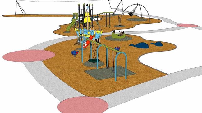 An artist's impression of the Lawrie hanson Park at Rainbow Beach. Picture: Contributed