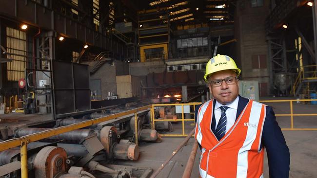 Sanjeev Gupta at the Whyalla Steelworks. Picture: AAP Image/David Mariuz