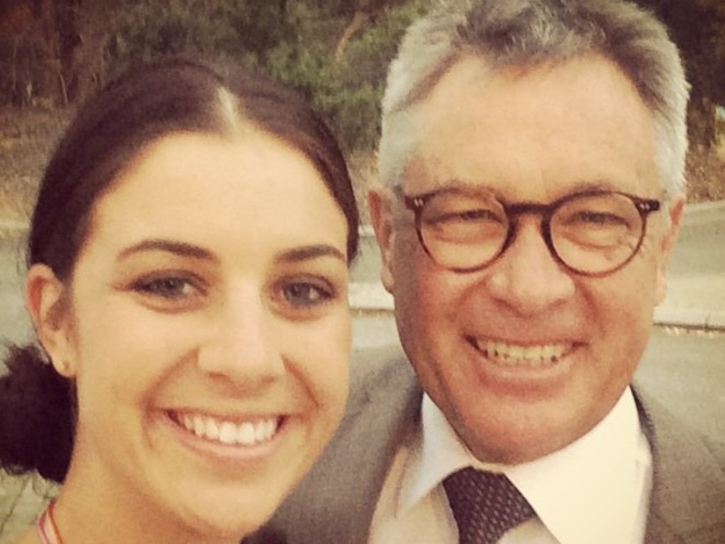 Melissa Hoskins with her father Peter. Picture: Supplied