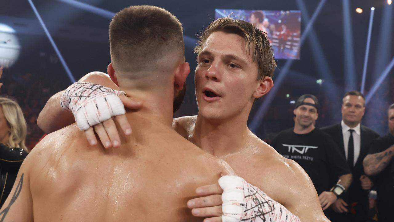 NEWCASTLE, AUSTRALIA - MAY 11: Nikita Tszyu wins his fight during the bout between Nikita Tszyu and Mason Smith as part of the King of the Castle Fight Night at Newcastle Entertainment Centre on May 11, 2022 in Newcastle, Australia. (Photo by Mark Evans/Getty Images)