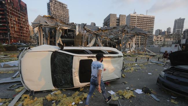 The aftermath of the blast in Beirut. Picture: Getty Images.