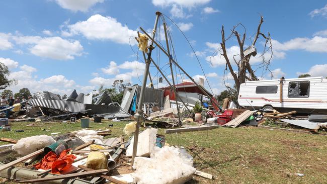 Clean up in Denson St. Strathmerton where a mini tornado ripped through the town in November 2015.