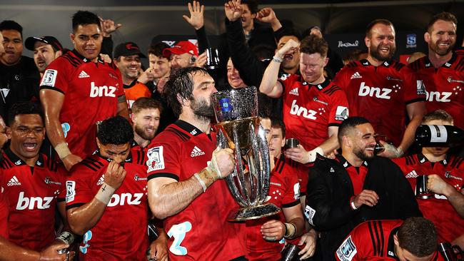 The Crusaders celebrated their ninth Super Rugby title last year. Picture: Getty