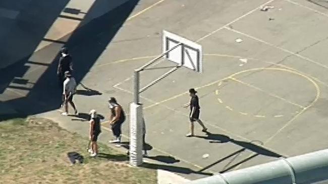 Youths at the Malmsbury Youth Justice Centre before riots broke out that resulted in some being moved to an adult prison. Picture: 9NEWS