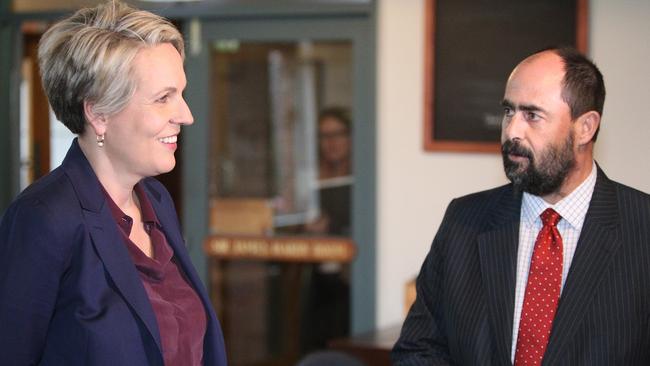 Labor deputy leader Tanya Plibersek and Bass MP Ross Hart.